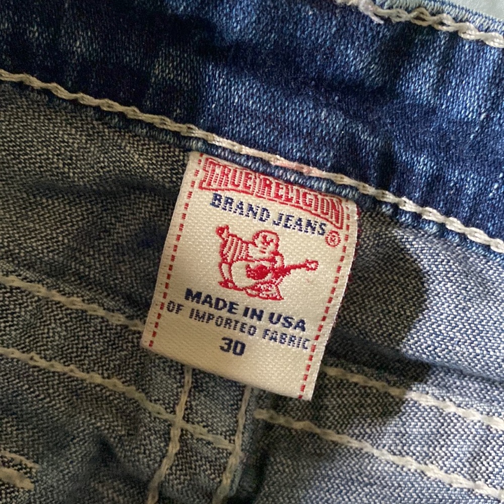True Religion midi denim jean shorts-30 - Picture 5 of 5